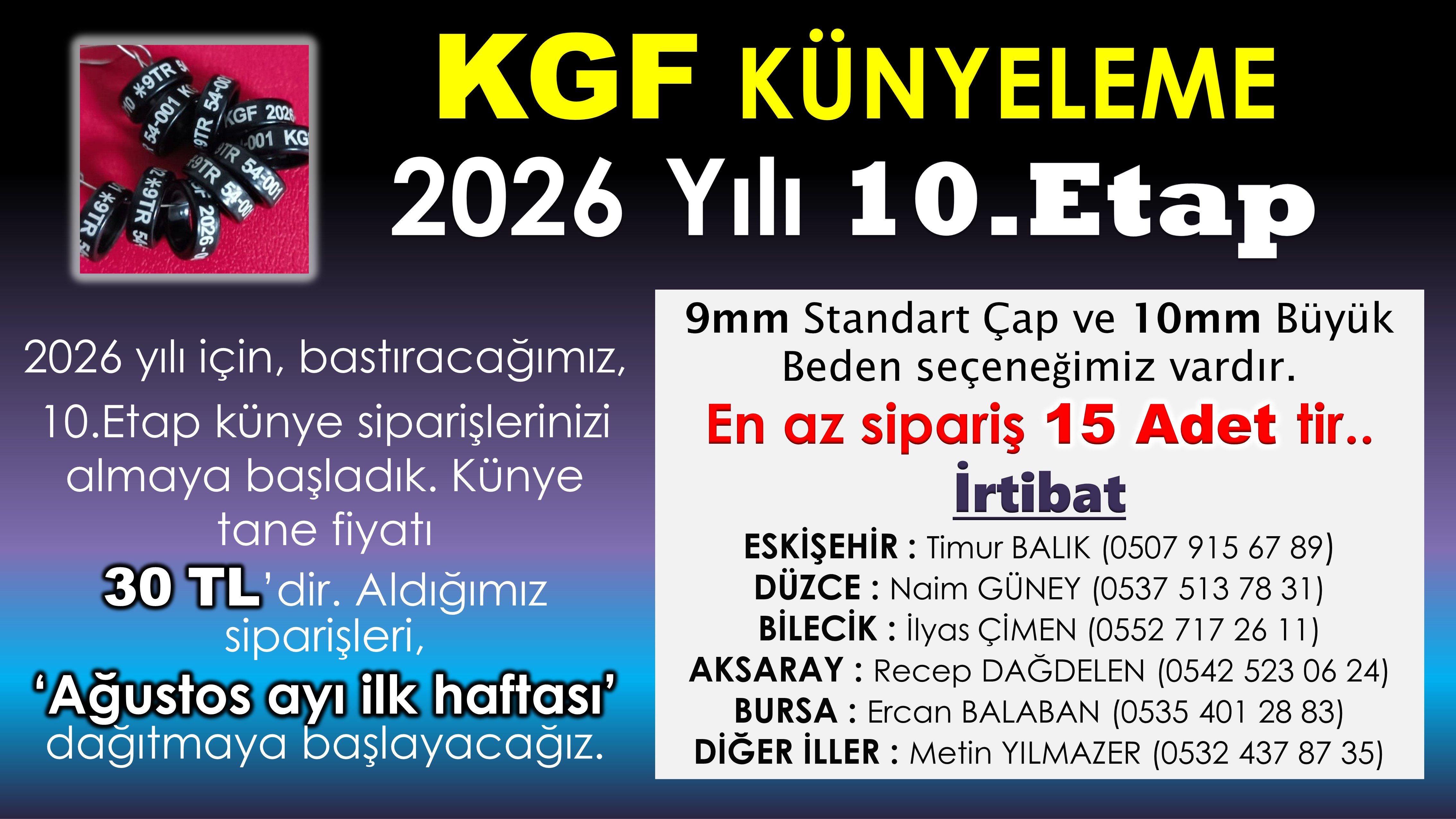 2026 Künyeleme Sipariş